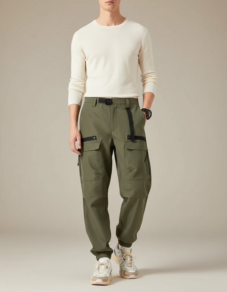 Pantalon Jogger Parachute - Kaki Polyester