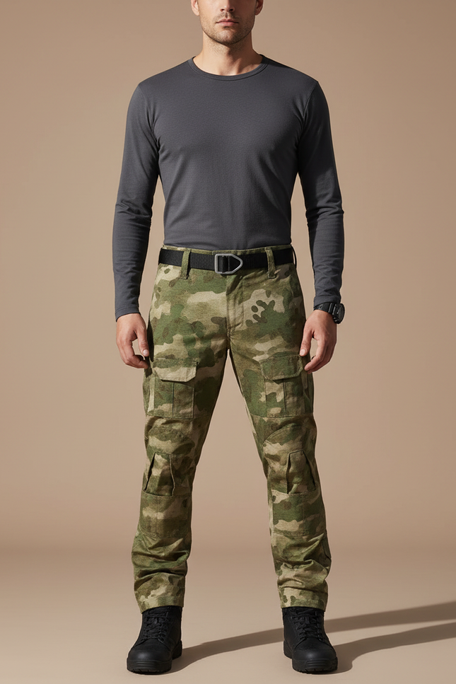 Pantalon Parachute Camouflage Cargo Militaire Multipoches - Imprimé Toile