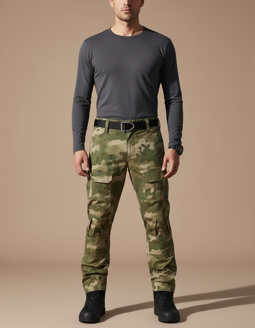 Pantalon Parachute Camouflage Cargo Militaire Multipoches - Imprimé Toile