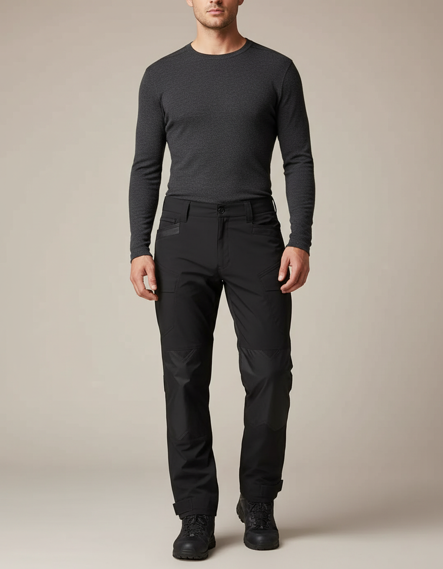 Pantalon Parachute Noir Tactique Résistant Homme Sport - Polyester