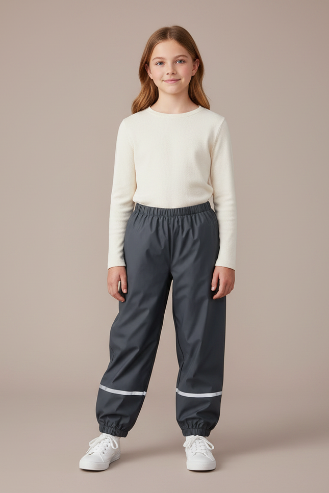 Pantalon Parachute Fille Gris Resserré Aux Chevilles Nylon Techwear - Polyester