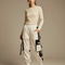 Pantalon Parachute Femme Cargo Bicolore Techwear Ample - Blanc Polyester