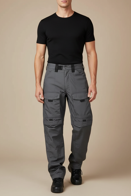 Pantalon Parachute Gris Tactique Résistant Homme - Polyester