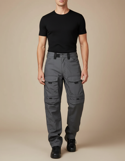 Pantalon Parachute Gris Tactique Résistant Homme - Polyester