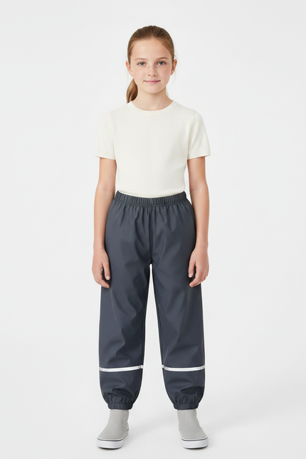 Pantalon Parachute Gris Imperméable Enfant Réfléchissant Respirant - Polyester
