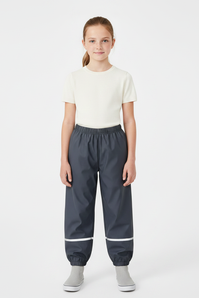 Pantalon Parachute Gris Imperméable Enfant Réfléchissant Respirant - Polyester