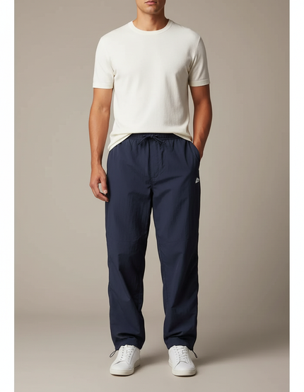 Pantalon Parachute Bleu Marine Ample Homme Sport - Polyester