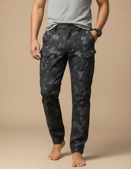 Pantalon Parachute Noir Camouflage Cargo Homme Pratique - Toile