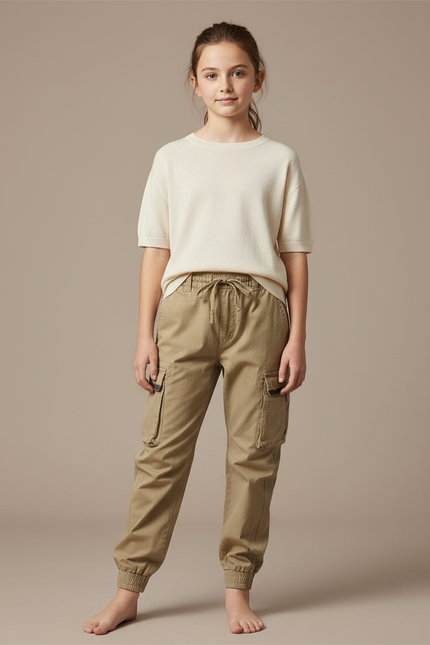 Pantalon Parachute Kaki Cargo Coton Confortable Ample