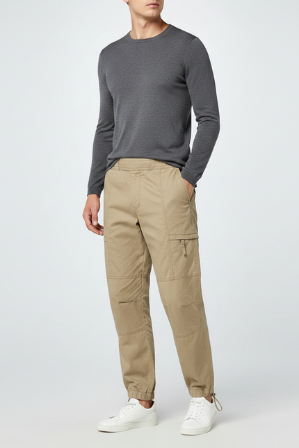 Pantalon Parachute Kaki Cargo Décontracté Coton Cordon Homme - Toile