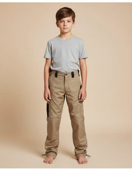 Pantalon Parachute Kaki Cargo Enfant Décontracté Coton - Toile
