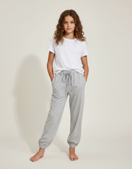 Pantalon Parachute Gris Ample Confortable Enfant Coton - Molleton