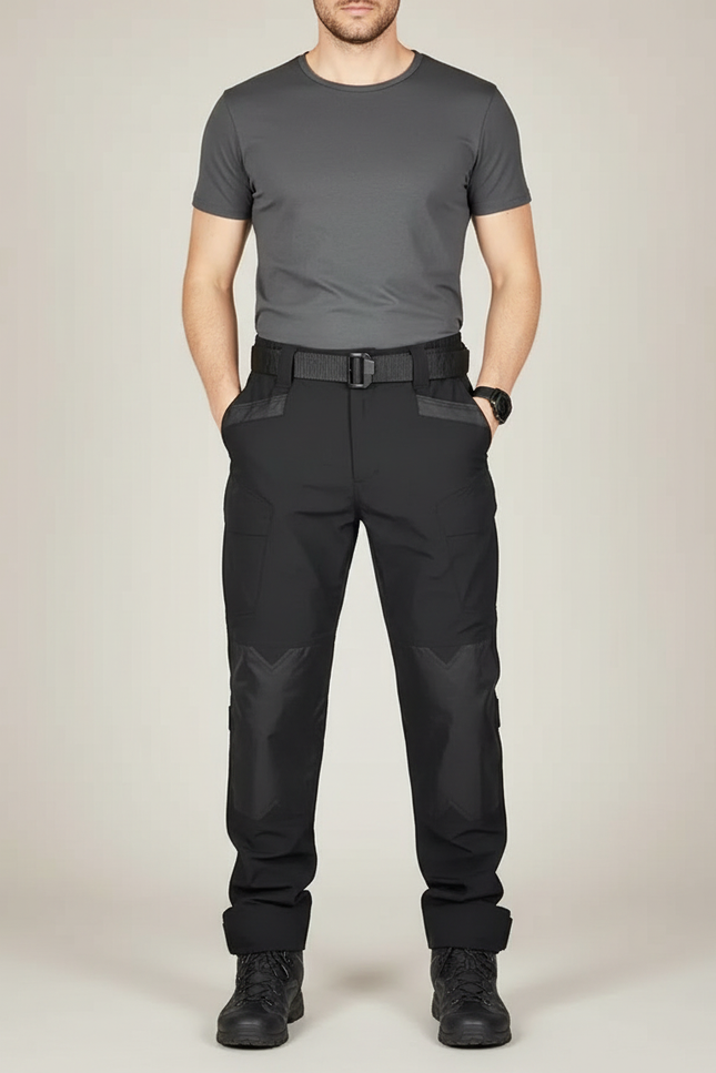 Pantalon Parachute Noir Tactique Léger Résistant Homme - Polyester