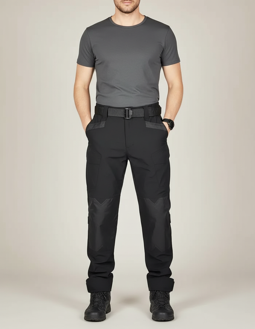 Pantalon Parachute Noir Tactique Léger Résistant Homme - Polyester