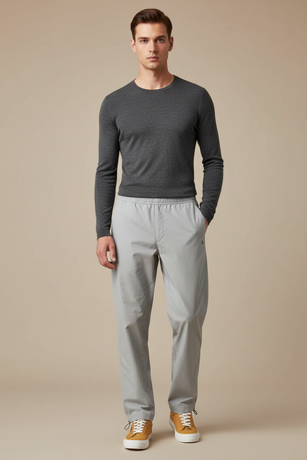 Pantalon Parachute Gris Léger Décontracté Homme Cordon - Polyester