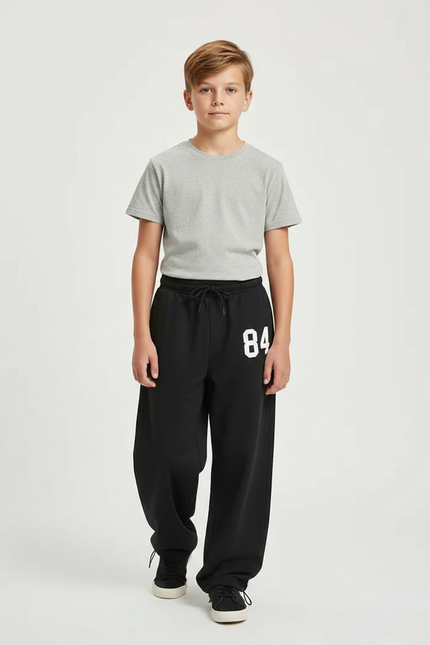 Pantalon Parachute Noir Ample Unisexe 84 - Molleton