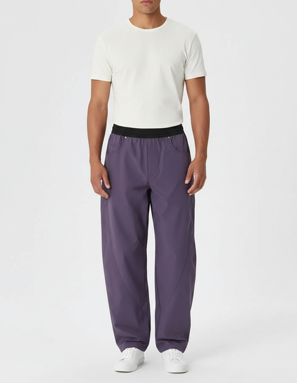 Pantalon Parachute Violet Ample Imperméable Unisexe Sport - Polyester