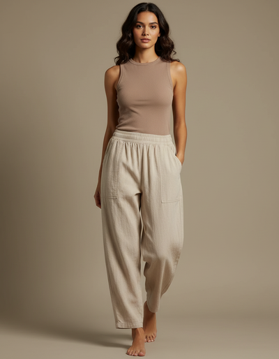 Pantalon Parachute Femme Taille Elastique