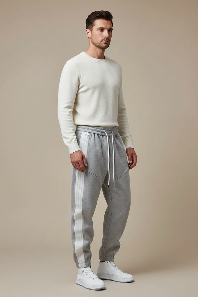 Pantalon Parachute Gris Jogging Ample Sport Homme - Molleton