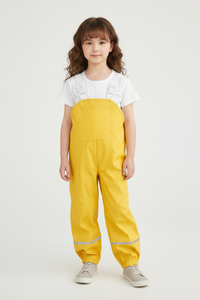 Pantalon Parachute Jaune Imperméable Enfant Salopette Pluie - Polyester