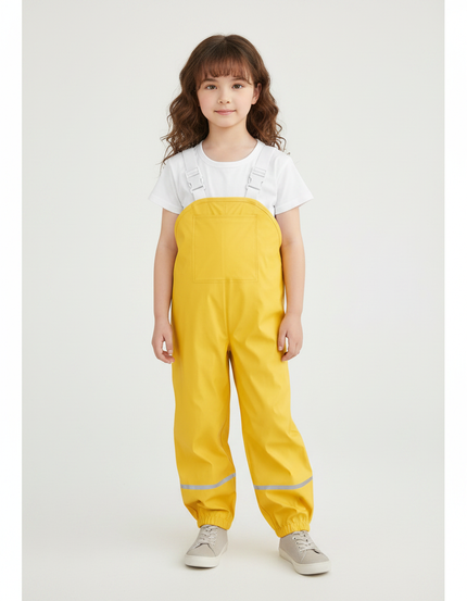 Pantalon Parachute Jaune Imperméable Enfant Salopette Pluie - Polyester