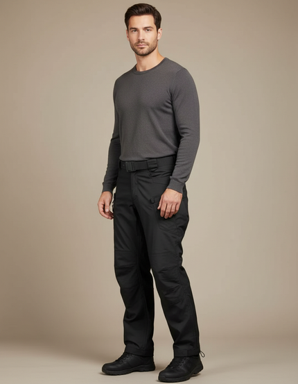 Pantalon Parachute Homme Noir Cargo Nylon Techwear - Polyester