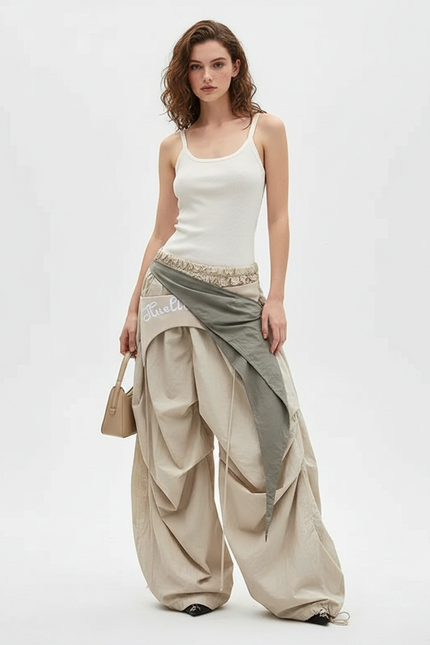 Pantalon Parachute Ado - Beige Polyester