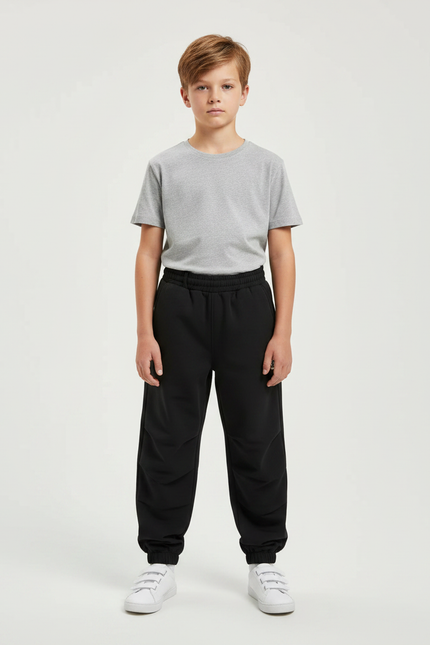 Pantalon Parachute Noir Ample Sport Enfant - Molleton
