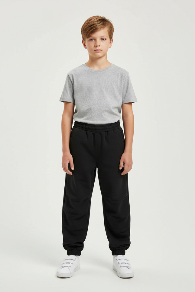 Pantalon Parachute Noir Ample Sport Enfant - Molleton