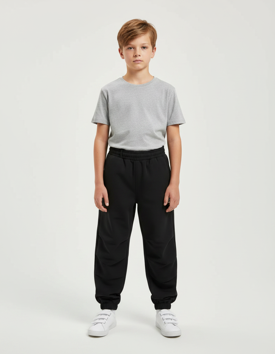 Pantalon Parachute Noir Ample Sport Enfant - Molleton