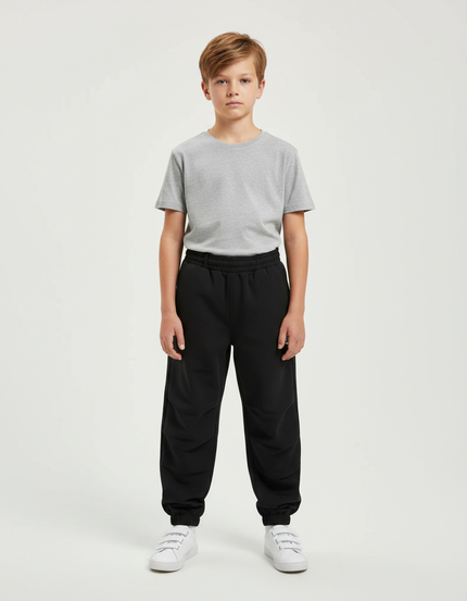 Pantalon Parachute Noir Ample Sport Enfant - Molleton
