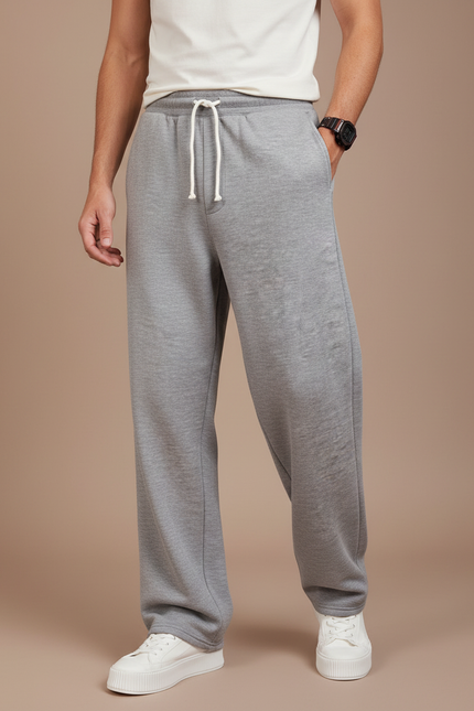 Pantalon Parachute Homme Gris Baggy Streetwear 4 - Molleton