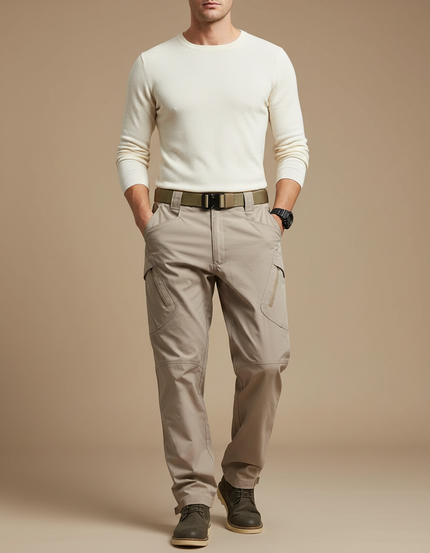Pantalon Parachute Kaki Cargo Tactique Homme - Polyester