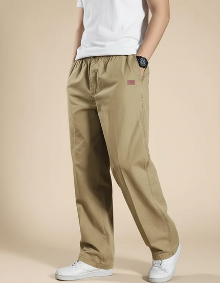 Pantalon Parachute Homme Kaki Large - Toile