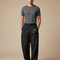 Pantalon Parachute Noir Ample Imperméable Unisexe Décontracté - Polyester