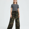 Pantalon Parachute Camouflage Ample Kaki Vert Enfant - Toile