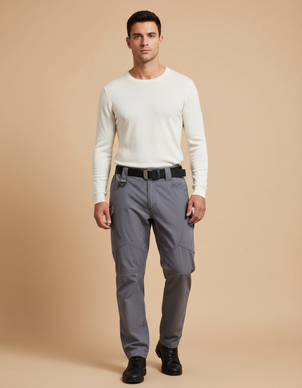 Pantalon Parachute Gris Cargo Tactique Homme Décontracté - Polyester