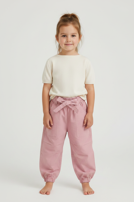 Pantalon Parachute Rose Coton Ample Confortable Enfant
