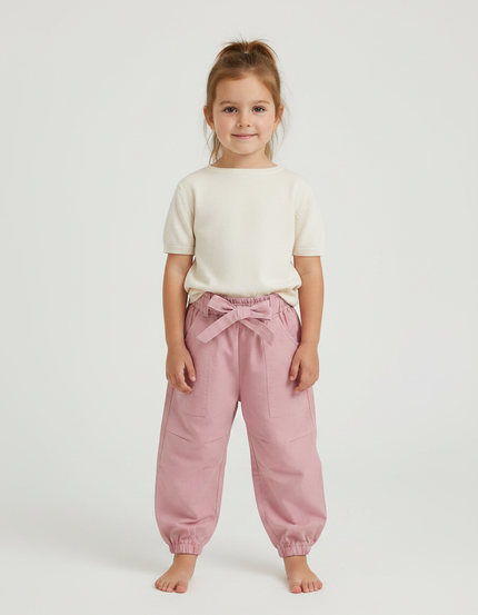 Pantalon Parachute Rose Coton Ample Confortable Enfant