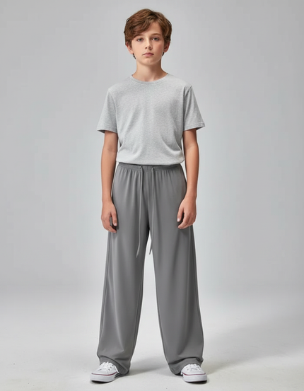 Pantalon Parachute Gris Ample Léger Décontracté Enfant - Polyester