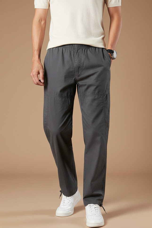 Pantalon Parachute Gris Décontracté Coton Homme