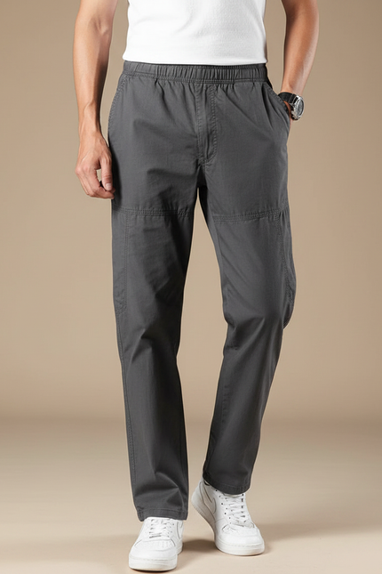Pantalon Parachute Gris Décontracté Ample Coton Homme