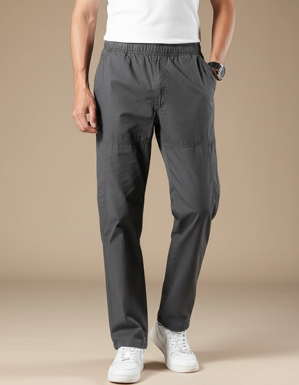 Pantalon Parachute Gris Décontracté Ample Coton Homme