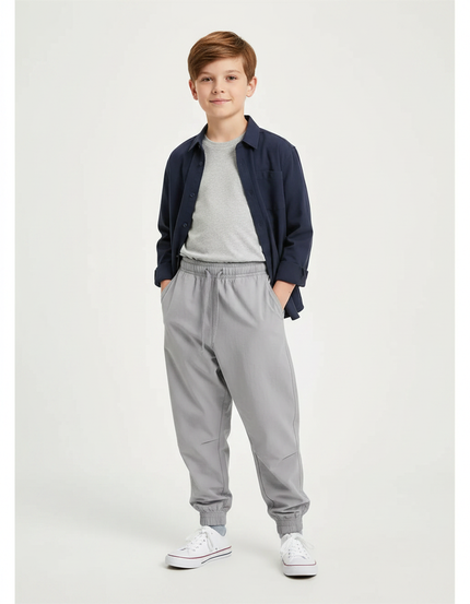 Pantalon Parachute Gris Ample Décontracté Enfant Léger - Polyester