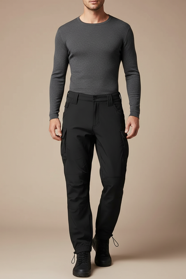 Pantalon Parachute Noir Cargo Imperméable Tactique Homme - Polyester