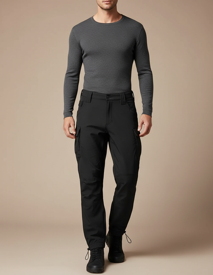 Pantalon Parachute Noir Cargo Imperméable Tactique Homme - Polyester