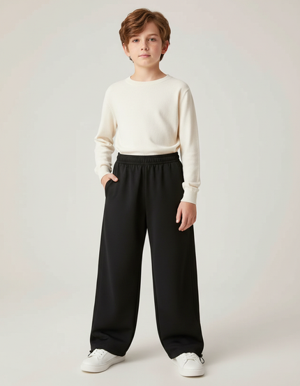 Pantalon Parachute Noir Ample Coton Enfant Décontracté