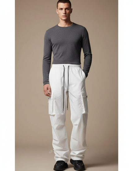 Pantalon Parachute Blanc - Polyester