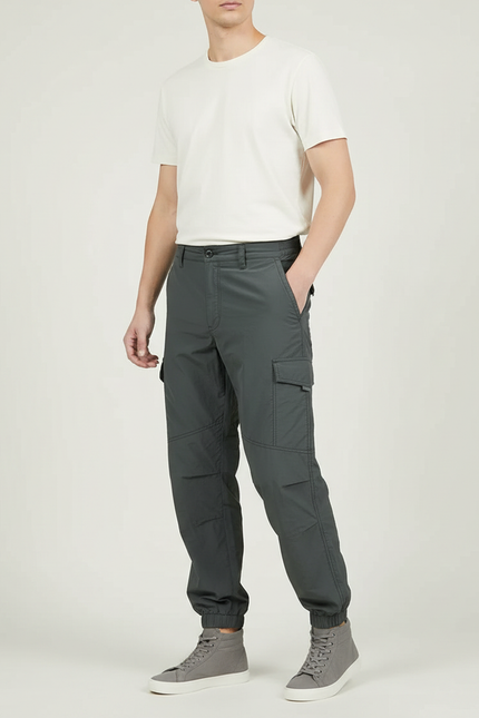 Pantalon Parachute Kaki Cargo Léger Décontracté Homme - Polyester