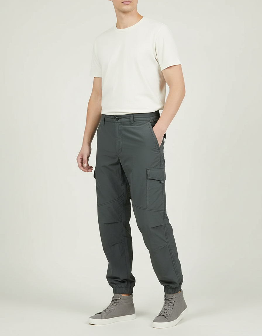 Pantalon Parachute Kaki Cargo Léger Décontracté Homme - Polyester